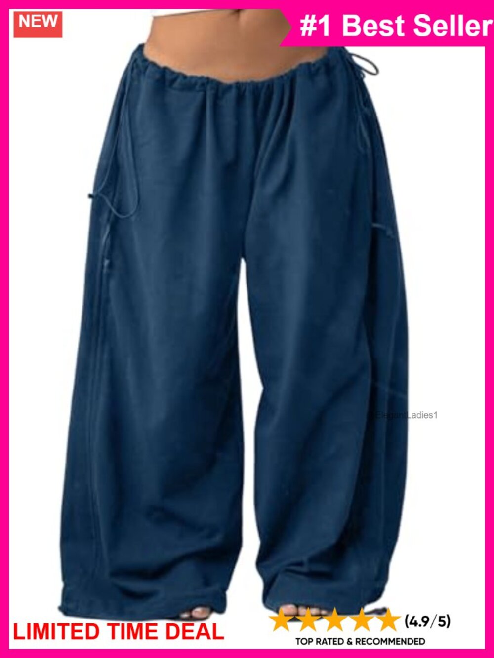 Wide Leg Baggy Sweatpants Drawstring Track Pants Loose Fit